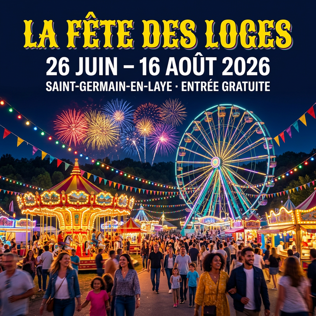 La Fête des Loges 2026 — Grande fête foraine à Saint-Germain-en-Laye avec grande roue, carrousels et feux d'artifice